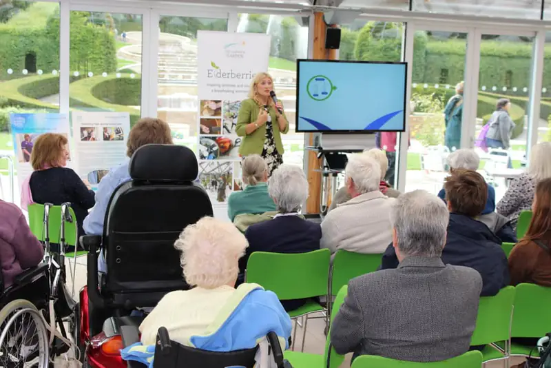 Public speaking at a community event Sonya Hudson speaking to an audience at a community event in the North East