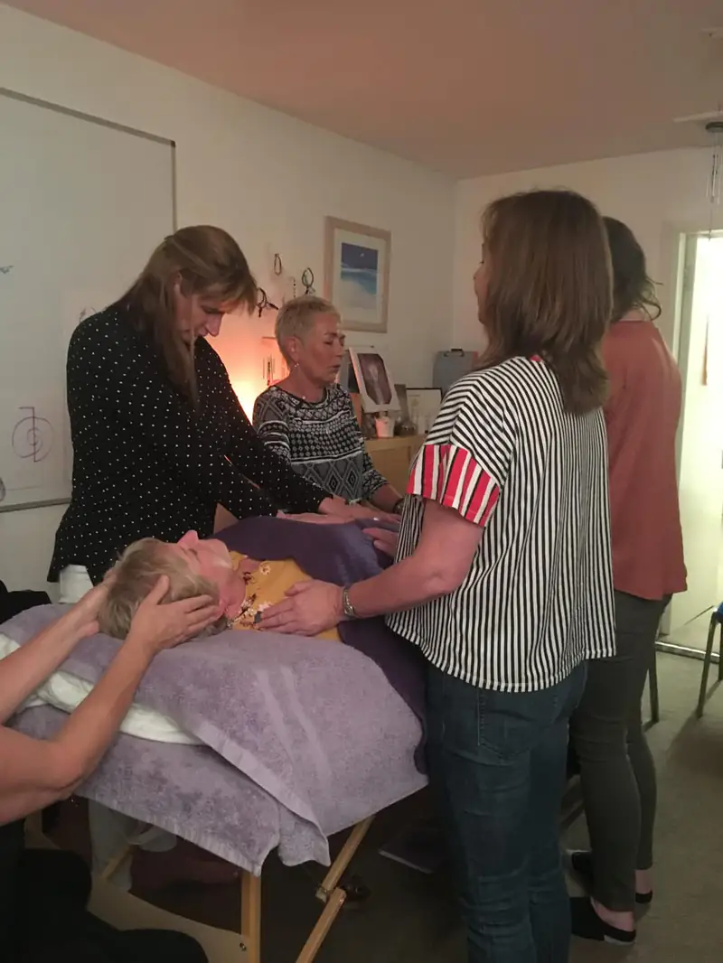 Reiki training session A Reiki session during a training day led by Sonya Hudson in North Tyneside