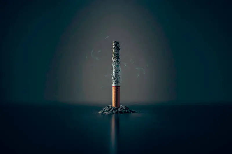 Stop smoking hypnotherapy in Wallsend, Newcastle A single cigarette standing upright, illustrating stop smoking hypnotherapy in Wallsend, Newcastle upon Tyne